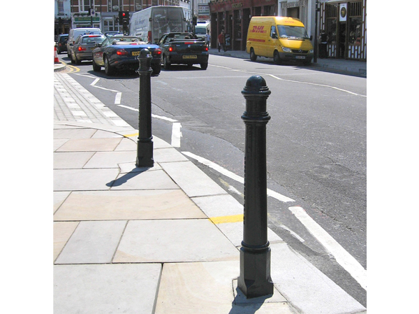 FURNITUBES HAM500 Hammersmith cast iron bollards, installed in Hammersmith, London