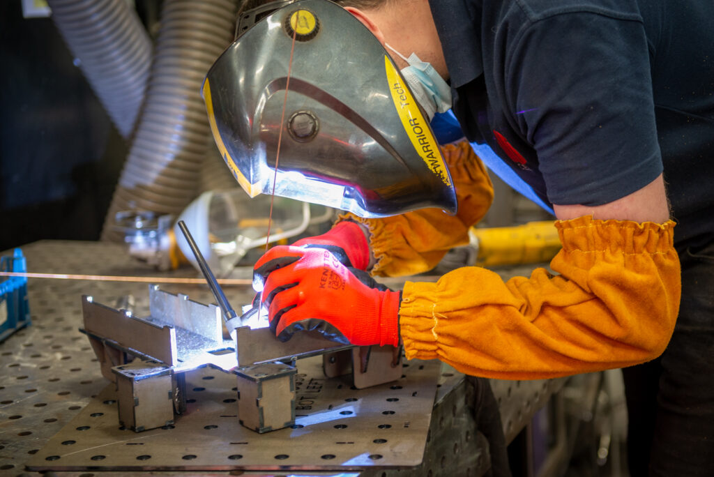 Man welding in factory