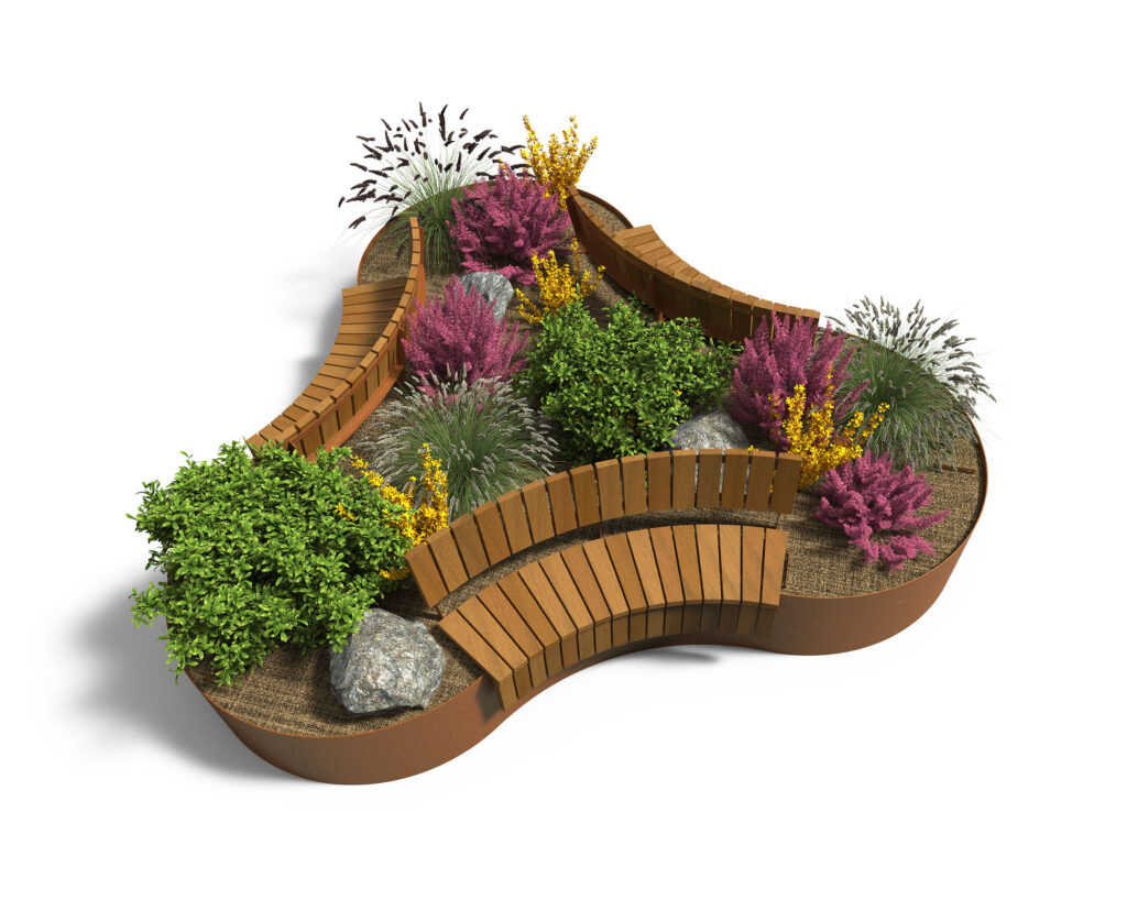 AKRI steel retaining wall planting system modular solution