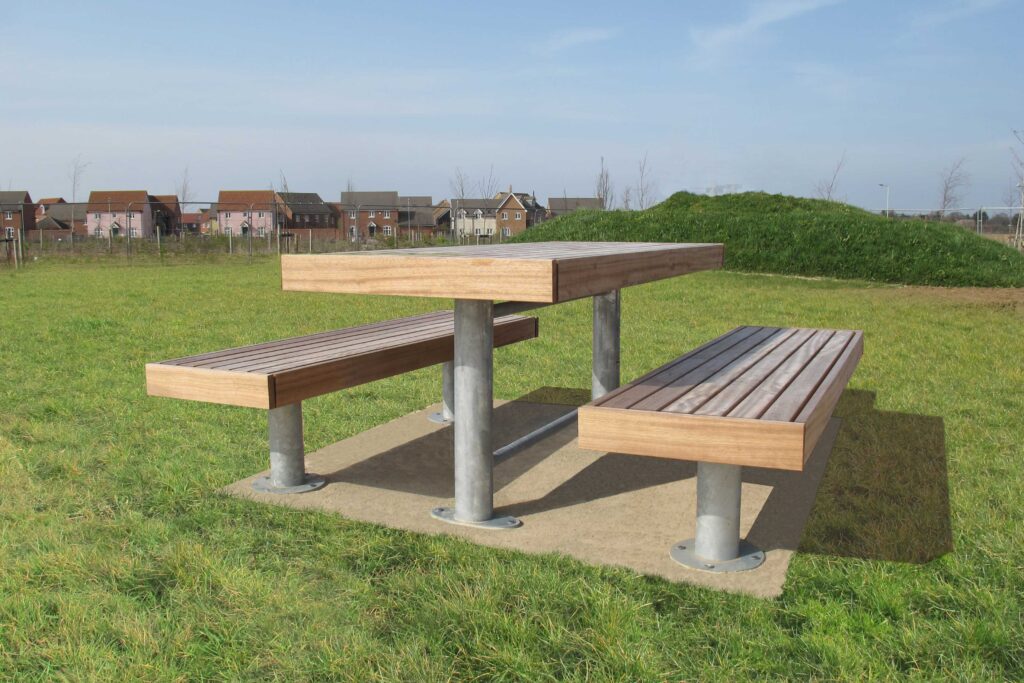 elements-picnic-table-and-bench-with-post-supports