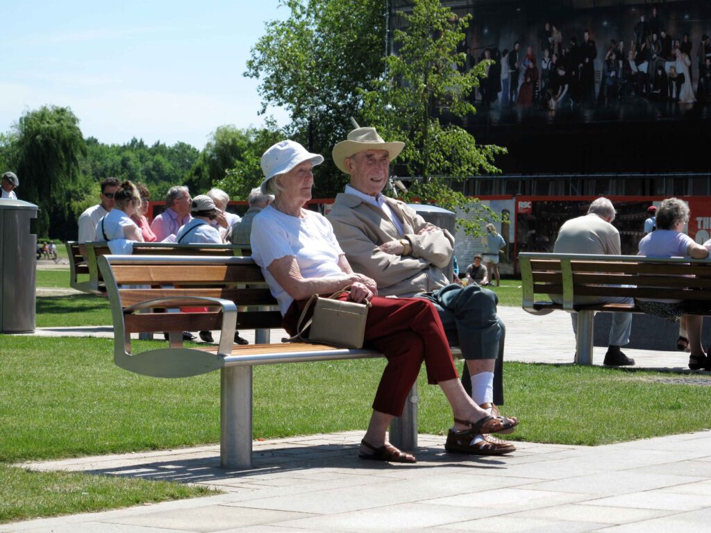 Old couple sitting on Zenith seat